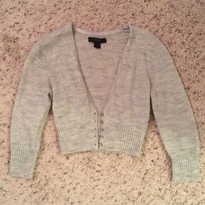 Silver cropped Express sweater